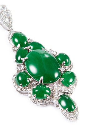 Detail View - Click To Enlarge - LC COLLECTION JADE - Diamond jade 18k white gold pendant