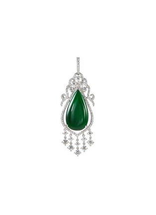 Main View - Click To Enlarge - LC COLLECTION JADE - Diamond jade 18k white gold chandelier pendant