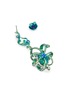 Detail View - Click To Enlarge - LC COLLECTION JADE - Diamond gemstone jade 18k white gold mismatched earrings