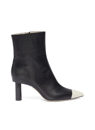 Main View - Click To Enlarge - TIBI - 'Grant' cylindrical heel colourblock toe leather ankle boots