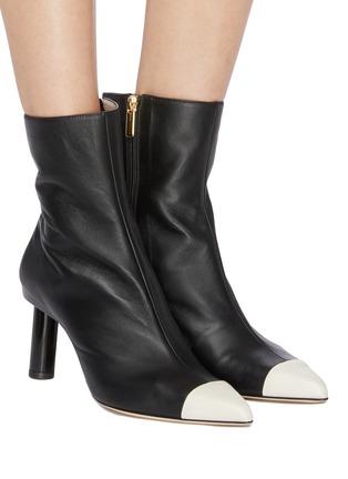 Figure View - Click To Enlarge - TIBI - 'Grant' cylindrical heel colourblock toe leather ankle boots