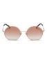 Main View - Click To Enlarge - STEPHANE + CHRISTIAN - 'Well' metal angular round sunglasses