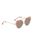Figure View - Click To Enlarge - STEPHANE + CHRISTIAN - 'Quincy' contrast corner brow bar metal cat eye sunglasses