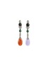 Main View - Click To Enlarge - LC COLLECTION JADE - Diamond jade 18k white gold drop mismatched earrings