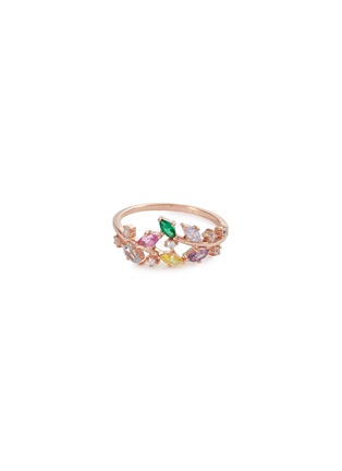 Main View - Click To Enlarge - ANABELA CHAN - 'Rainbow Ivy' diamond gemstone 9k rose gold ring