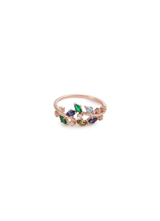Main View - Click To Enlarge - ANABELA CHAN - 'Ivy' emerald sapphire peridot 9k rose gold ring