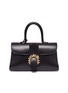 Main View - Click To Enlarge - DELVAUX - 'Brillant East West PM' ball buckle leather satchel