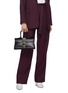 Figure View - Click To Enlarge - DELVAUX - 'Brillant East West PM' ball buckle leather satchel