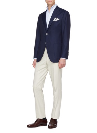 Figure View - Click To Enlarge - MAGNUS & NOVUS - Point collar cotton-linen shirt
