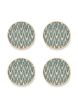 Main View - Click To Enlarge - WOLFUM - Borgatta coaster set – Sand/Turquoise Brass