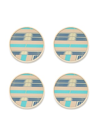 Main View - Click To Enlarge - WOLFUM - Sybil coaster set – Sand/Turquoise Brass