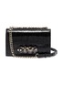 Main View - Click To Enlarge - ALEXANDER MCQUEEN - 'The Jewelled Satchel' in croc embossed leather with Swarovski crystal knuckle