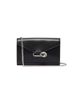 Main View - Click To Enlarge - ALEXANDER MCQUEEN - Pin leather chain wallet