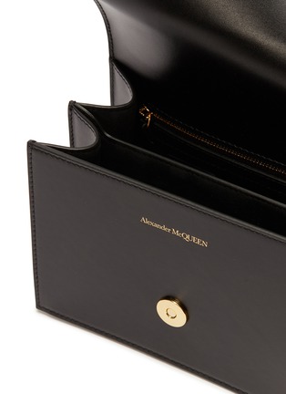 Detail View - Click To Enlarge - ALEXANDER MCQUEEN - 'The Small Jewelled Satchel' in leather with Swarovski crystal knuckle