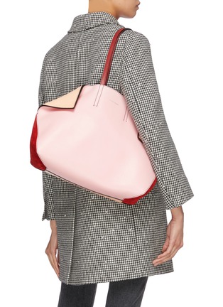 Front View - Click To Enlarge - ALEXANDER MCQUEEN - 'Butterfly' colourblock leather tote