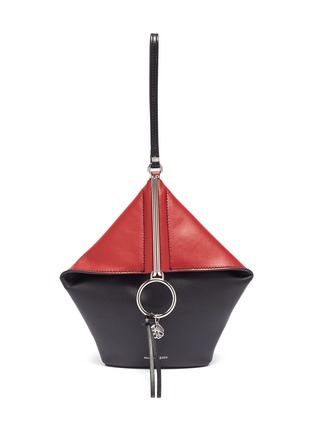 Main View - Click To Enlarge - ALEXANDER MCQUEEN - 'Butterfly' colourblock leather wristlet clutch
