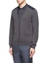 Front View - Click To Enlarge - LANVIN - Contrast yoke cotton cardigan