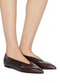 Figure View - Click To Enlarge - AEYDE - 'Moa' snake embossed choked-up leather flats