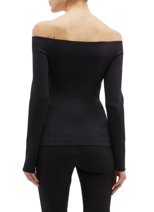 Back View - Click To Enlarge - THEORY - Scuba jersey off-shoulder top