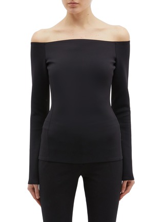 Main View - Click To Enlarge - THEORY - Scuba jersey off-shoulder top