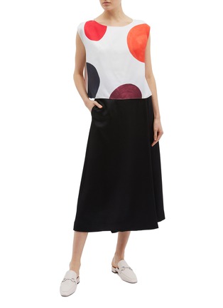 Figure View - Click To Enlarge - THEORY - Textured wrap skirt panel crepe culottes