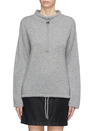 Main View - Click To Enlarge - THEORY - Drawstring mock neck cashmere sweater