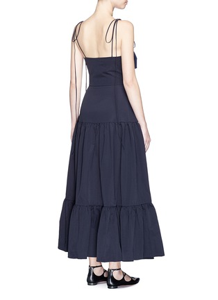 Back View - Click To Enlarge - XIAO LI - Cutout tie front tiered maxi dress