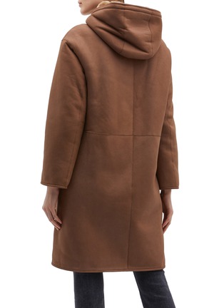 Back View - Click To Enlarge - THEORY - Reversible hooded lambskin shearling coat