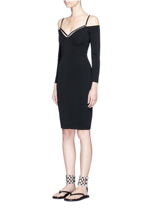 Front View - Click To Enlarge - T BY ALEXANDER WANG - Cold shoulder long sleeve dress