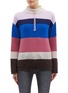 Main View - Click To Enlarge - THEORY - Drawcord collar stripe oversized cashmere sweater