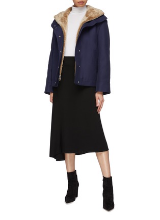 Figure View - Click To Enlarge - THEORY - Shearling lined twill oversized utility jacket