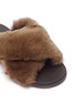 Detail View - Click To Enlarge - FABIO RUSCONI - Cross strap rabbit fur slide sandals