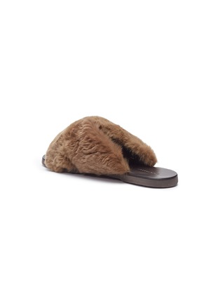  - FABIO RUSCONI - Cross strap rabbit fur slide sandals