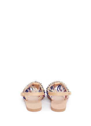 Back View - Click To Enlarge - MABU BY MARIA BK - 'Sapphire' embellished fringe leather thong sandals