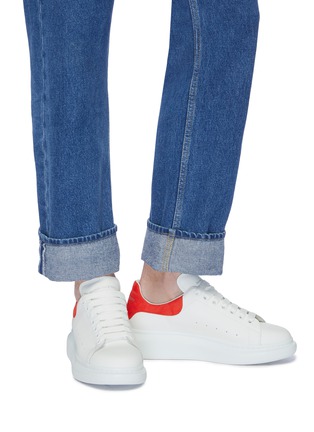 Figure View - Click To Enlarge - ALEXANDER MCQUEEN - 'Oversized Sneaker' in leather with suede collar