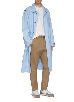 Figure View - Click To Enlarge - MARTIN ASBJØRN - Belted wide collar twill trench coat