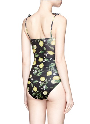 Back View - Click To Enlarge - BETH RICHARDS - 'Gisele' lemon print one-piece swimsuit
