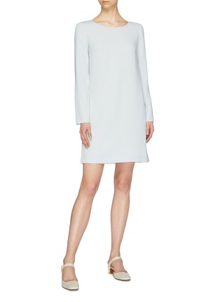 Figure View - Click To Enlarge - THEORY - Crepe boat neck mini shift dress