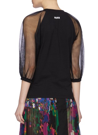 Back View - Click To Enlarge - MSGM - Puff tulle sleeve T-shirt