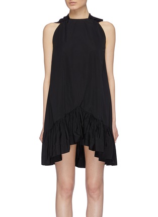 Main View - Click To Enlarge - MSGM - Bow cutout back sleeveless dress