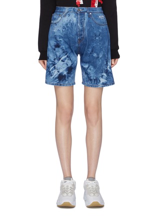 Main View - Click To Enlarge - MSGM - Tie-dye effect denim shorts