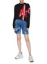 Figure View - Click To Enlarge - MSGM - Tie-dye effect denim shorts