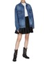 Figure View - Click To Enlarge - MSGM - Textured peplum skirt
