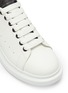 Detail View - Click To Enlarge - ALEXANDER MCQUEEN - 'Oversized Sneaker' in leather with snake embossed collar