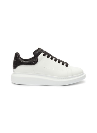 Main View - Click To Enlarge - ALEXANDER MCQUEEN - 'Oversized Sneaker' in leather with snake embossed collar