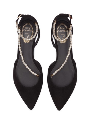 Detail View - Click To Enlarge - RENÉ CAOVILLA - 'Eliza' embellished strap suede d'Orsay flats
