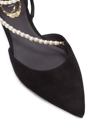 Detail View - Click To Enlarge - RENÉ CAOVILLA - 'Eliza' embellished strap suede d'Orsay flats