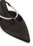 Detail View - Click To Enlarge - RENÉ CAOVILLA - Faux pearl strap bow satin mules