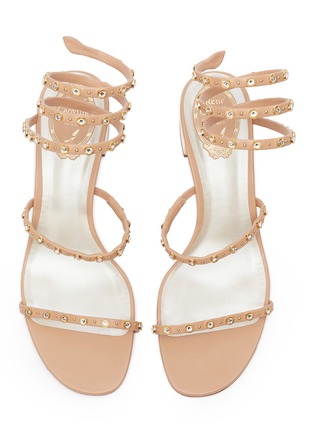 Detail View - Click To Enlarge - RENÉ CAOVILLA - 'Cleo' embellished coil anklet leather sandals