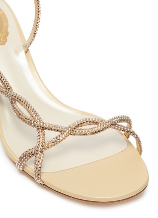 Detail View - Click To Enlarge - RENÉ CAOVILLA - Strass strap satin slingback sandals